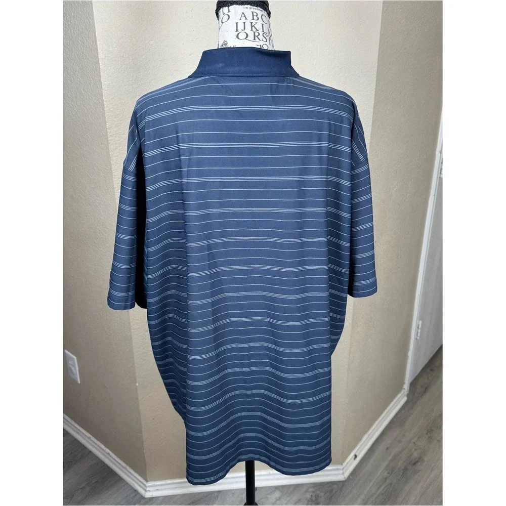 Nike Men's Navy Blue Horizontal Stripe‎ Polo